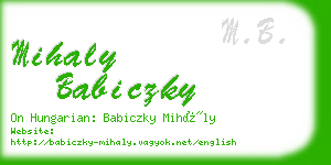 mihaly babiczky business card